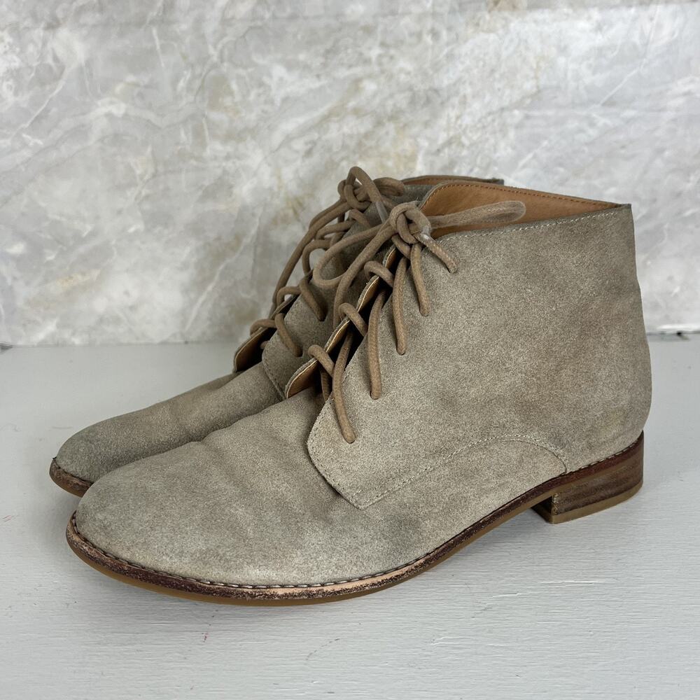 Urban Outfitters Marnie Gray Suede Lace-Up Boots Women's Size 8M